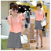 头条女夏拼接短袖